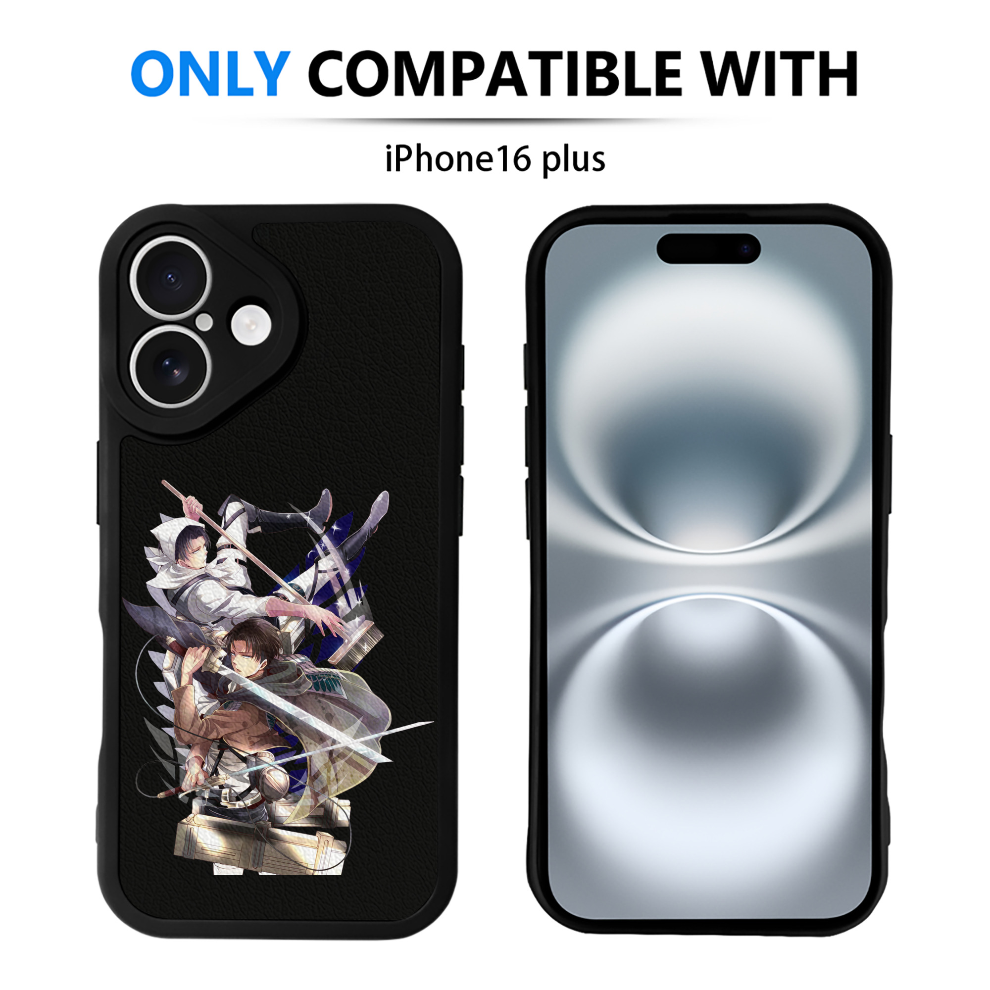 （画像用） 進撃の巨人 リヴァイ·アッカーマン Attack on Titan Levi Ackerman 【iPhone 16シリーズ対応】シリコンスマホケース（レザー調） 材質：シリコン